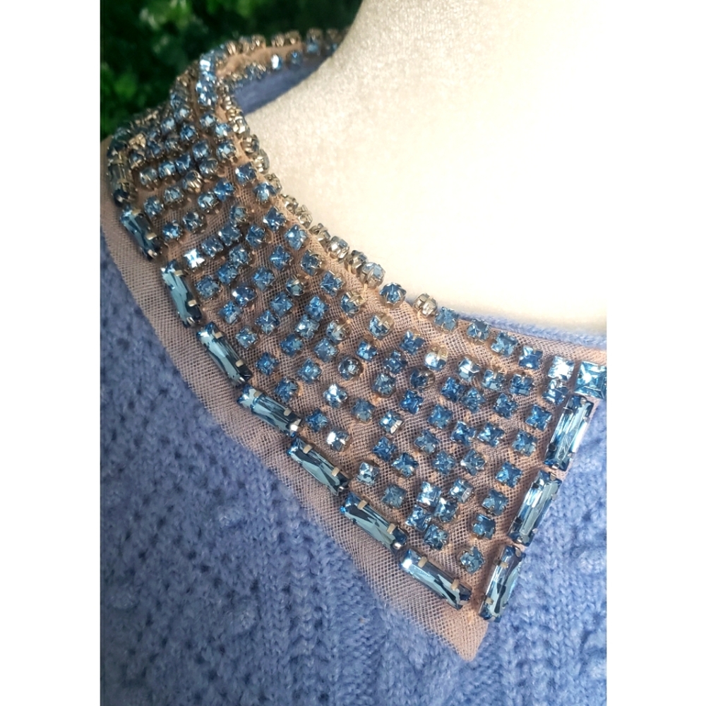 26. J.Crew Pointelle cable-knit crewneck with beaded collar - Picture 6 of 10